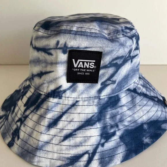 Vans Blue & White Tie-Dye Bucket Hat NWOT - Picture 2 of 4